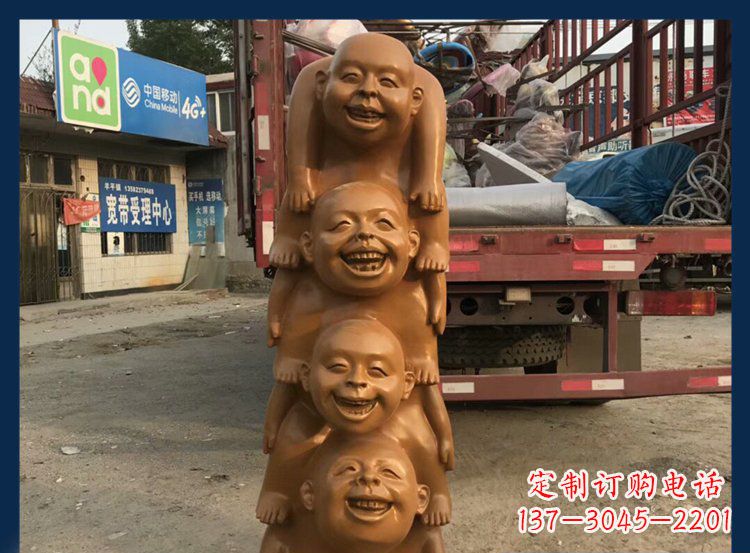 南京公园铜雕罗汉小和尚人物雕塑