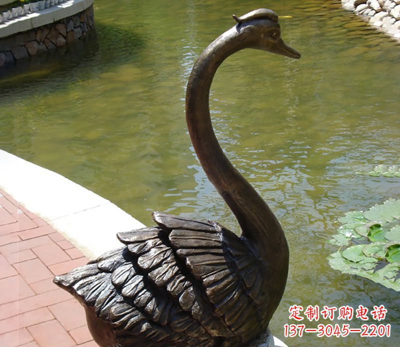 南京公园铜雕天鹅喷泉雕塑