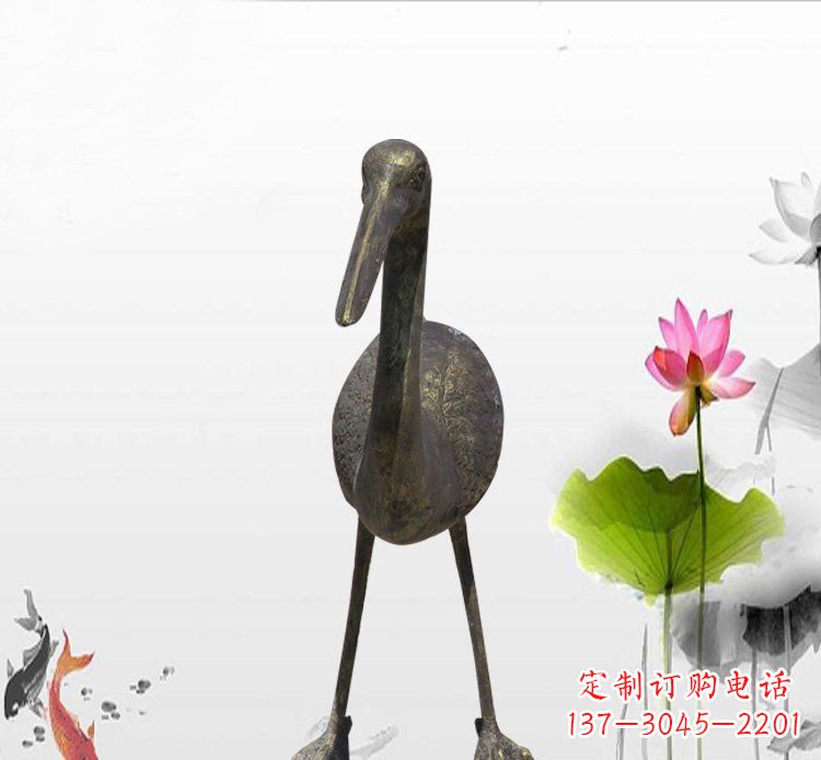 南京高品质铜制仙鹤雕塑