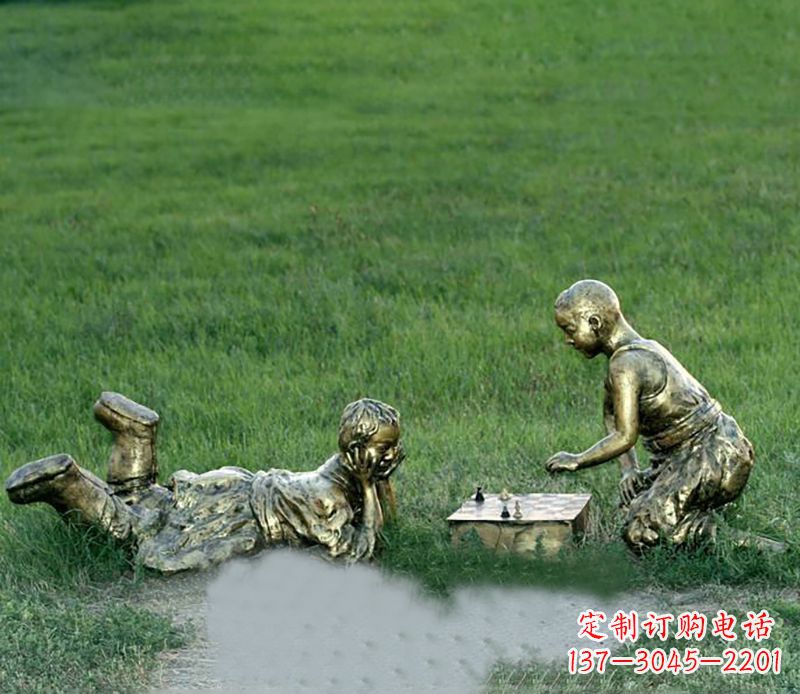 南京优雅精致的儿童铜雕