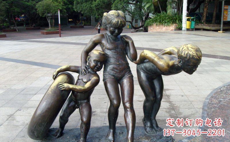 南京浪漫情怀小孩铜雕