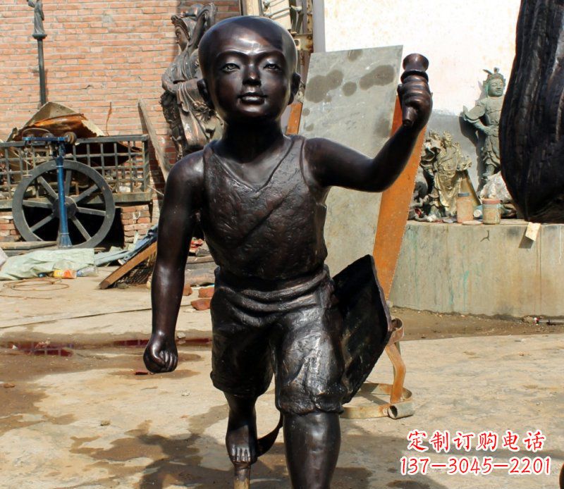 南京打造完美的小孩铜雕,让童趣活跃