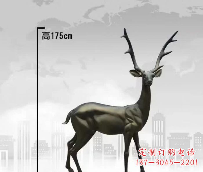 南京公园小鹿铜雕 (3)