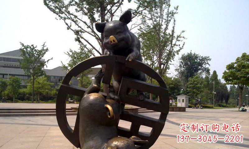 南京优雅而富有表现力的动物铜雕