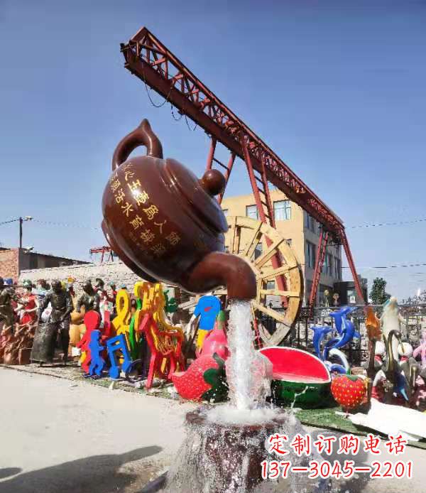 南京玻璃钢仿真茶壶雕塑