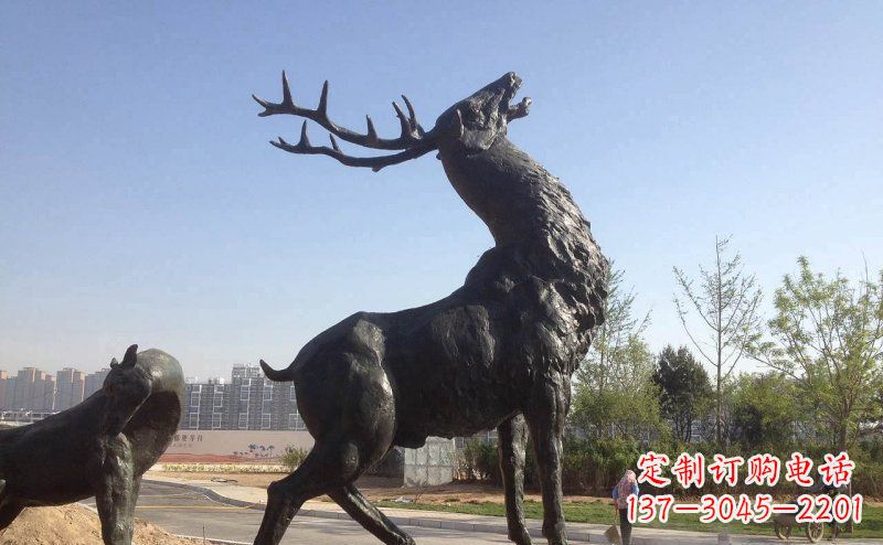 南京驯鹿精美铜雕