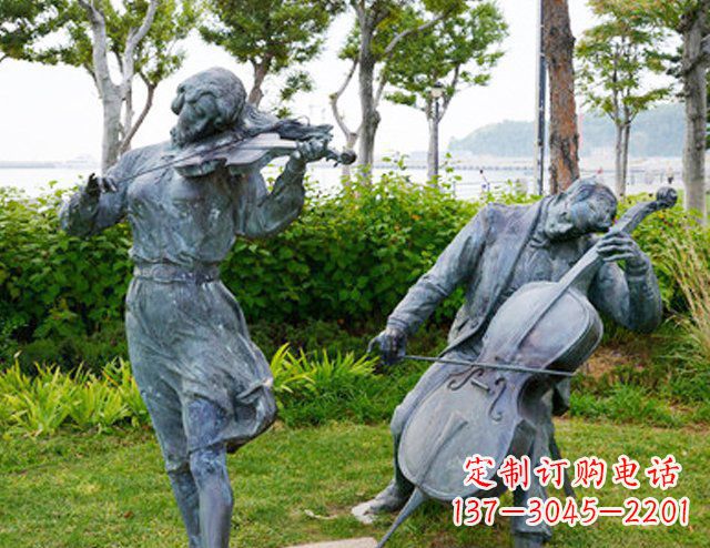 南京双面演奏大提琴&小提琴铜雕塑