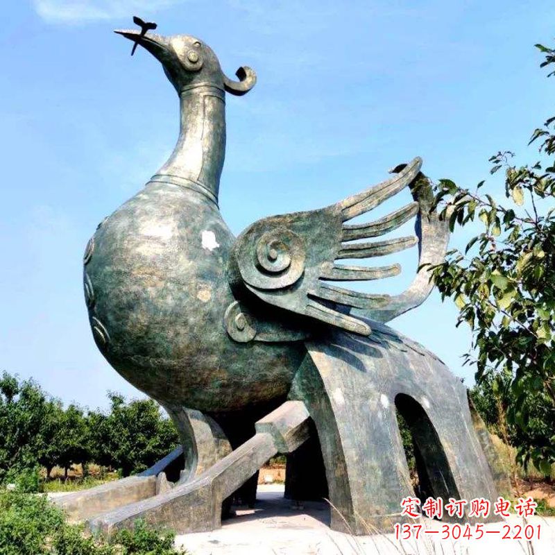 南京公园园林朱雀铜雕景观雕塑