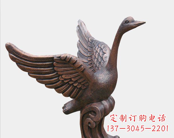 南京中领雕塑铸造完美的天鹅铜雕