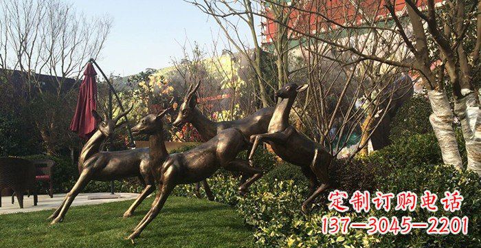 南京中领雕塑精美铜鹿动物雕塑