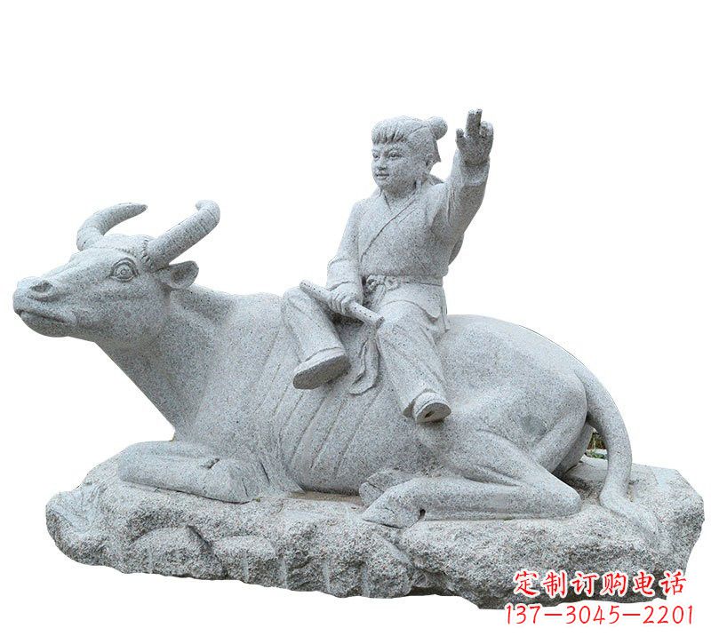 南京牧童牛石雕塑,实现公园优雅美观