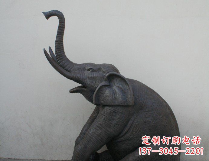 南京铜雕大象喷水动物塑像