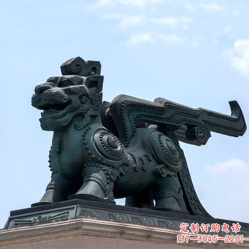 南京中领雕塑-铜制獬豸雕塑