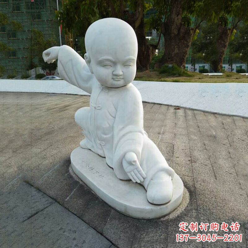 南京瑞士艺术家精美制作的和尚汉白玉石雕塑