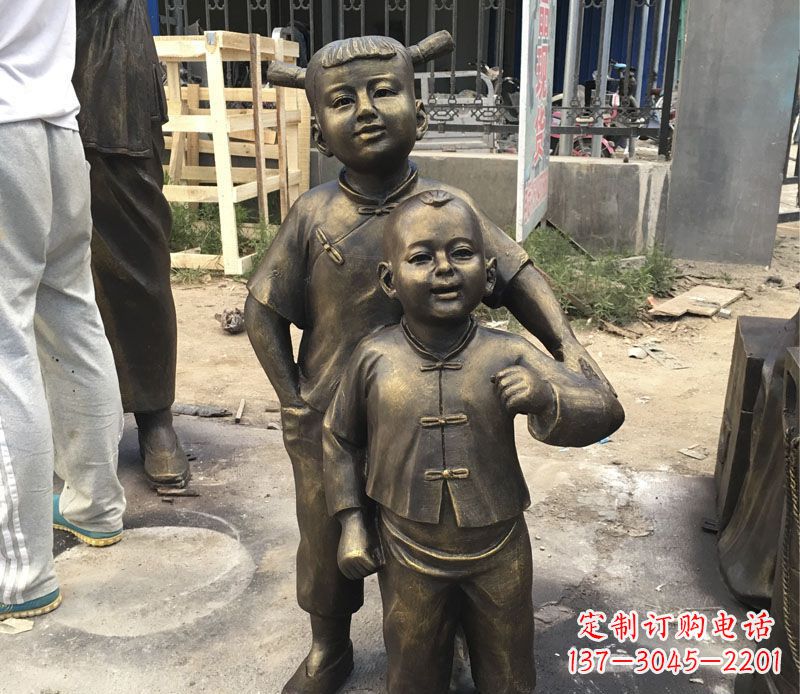 南京中领雕塑纯手工古典儿童铜雕