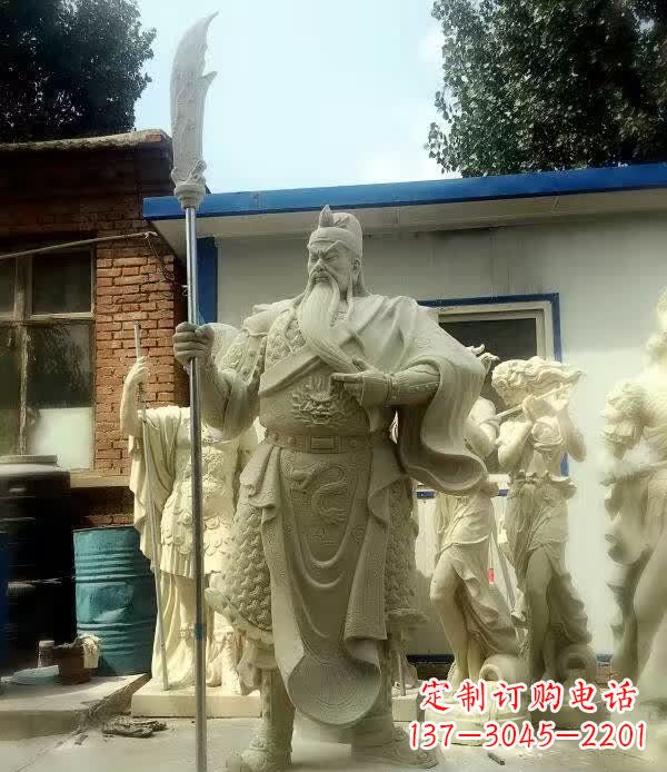 南京中领雕塑古代关公石雕