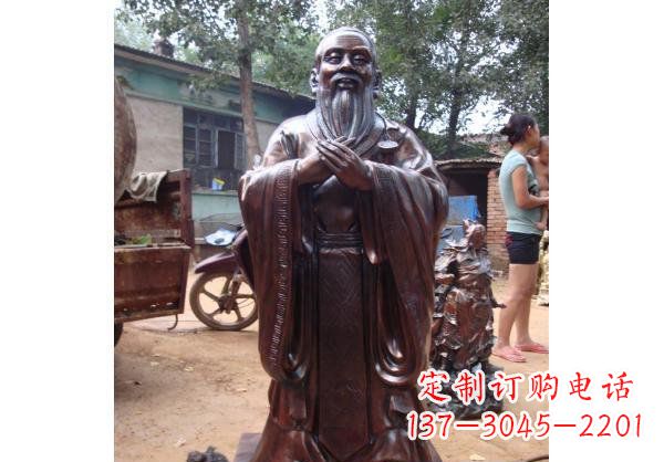 南京人物雕塑精美玻璃钢仿铜雕塑——孔子系列