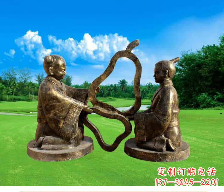 南京古代孔融让梨人物铜雕