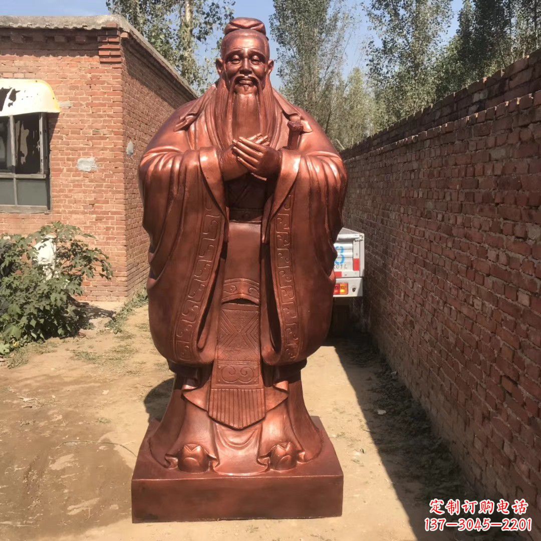 南京中领雕塑精致孔子铜雕,传承文明智慧