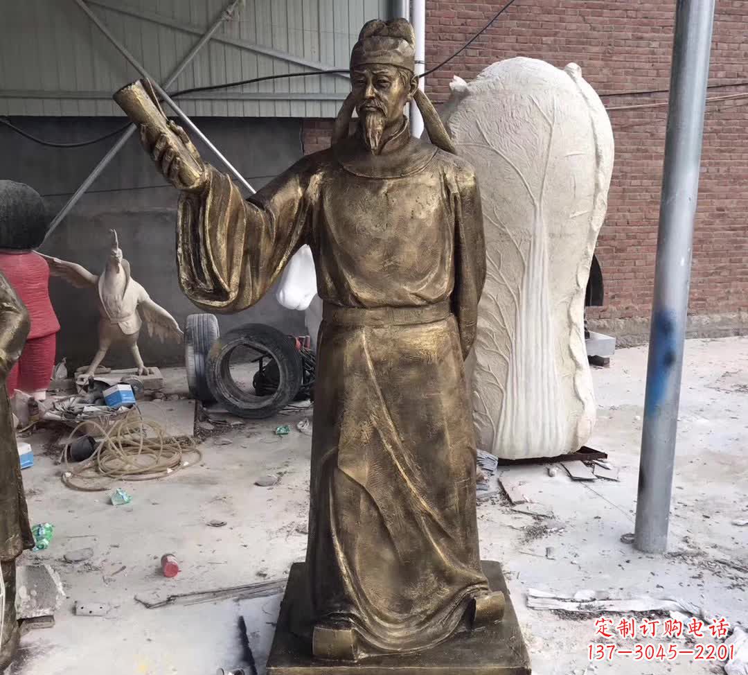 南京古代李白铜雕