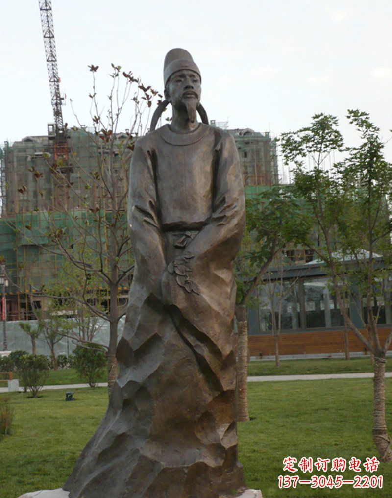 南京精美古风犹存,高雅李白铜雕