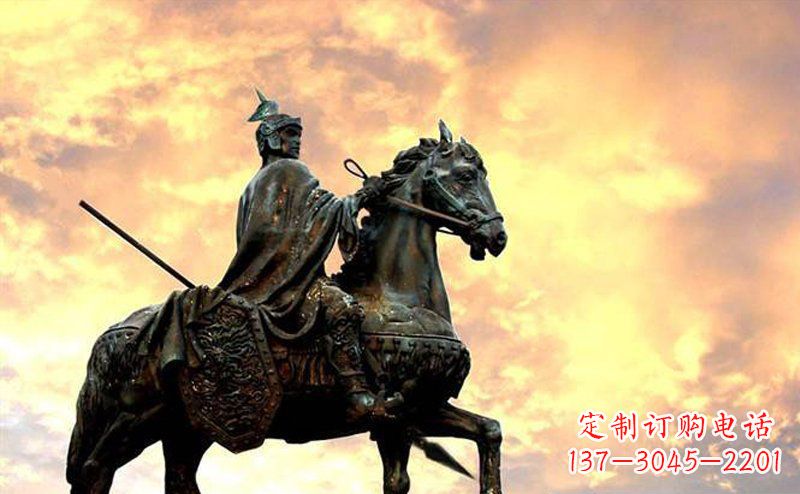 南京古代名人赵云铜雕