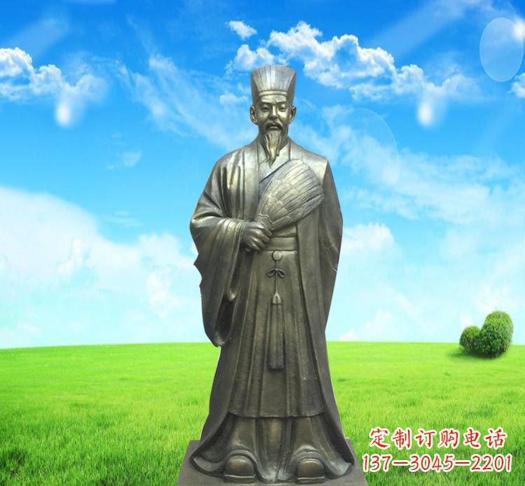 南京精致经典,让您体验古代名人诸葛亮的魅力——诸葛亮铜雕
