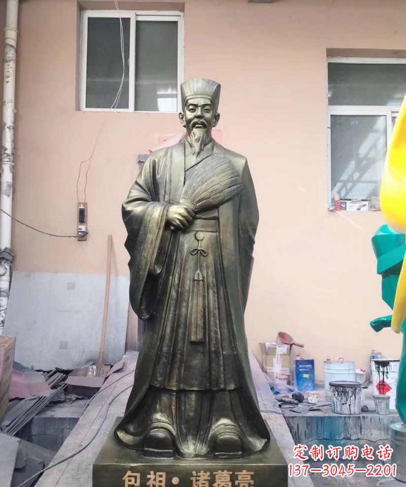 南京中领雕塑经典传承,诸葛亮铜雕!