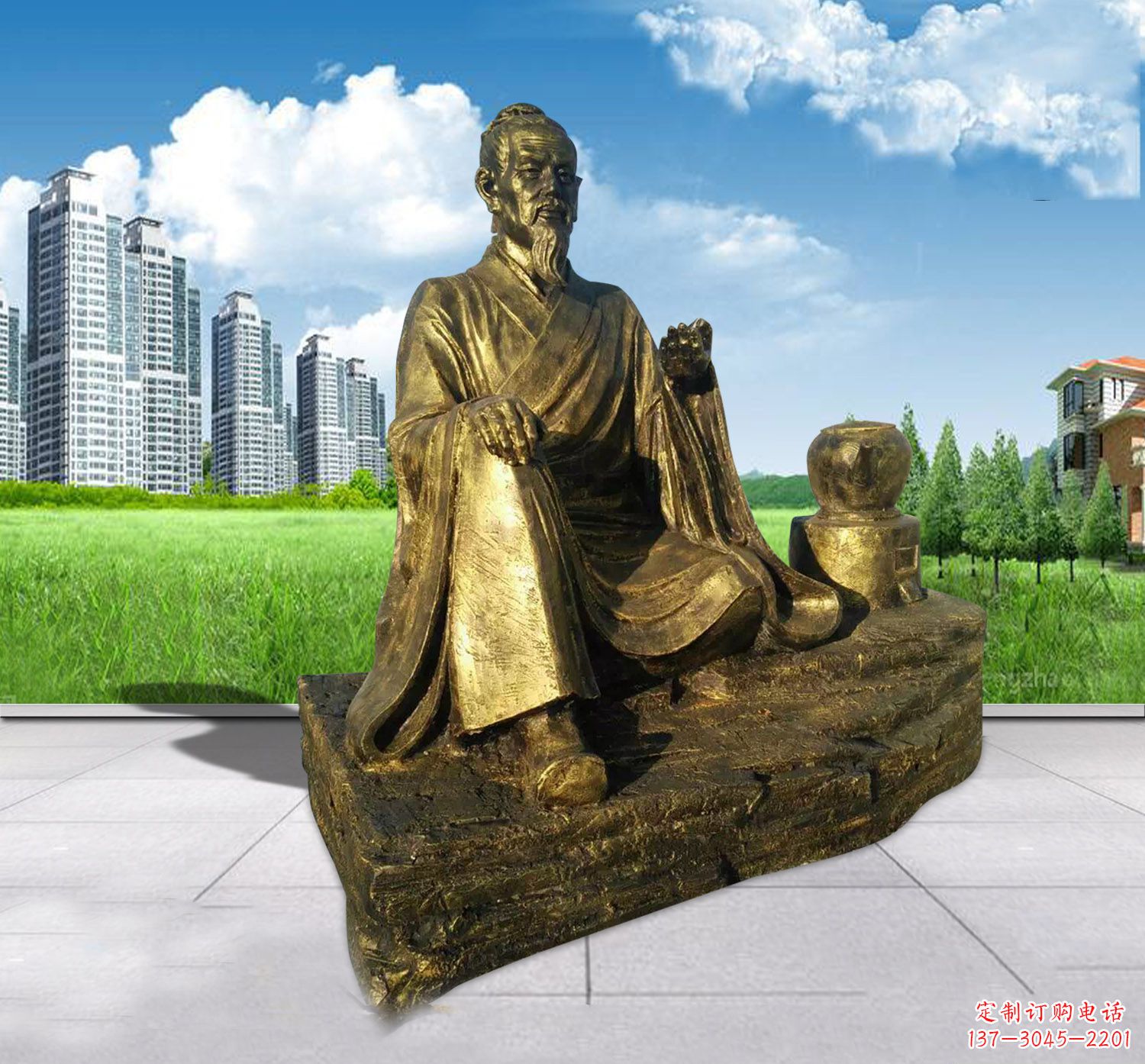 南京匠心独运——中领雕塑张仲景铜雕