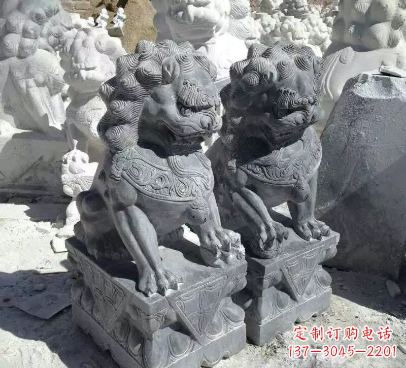 南京古典青石狮子雕塑
