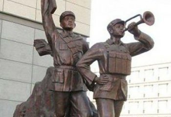 南京革命精神熠熠冲锋号铜雕