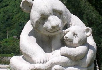 南京公园装饰熊猫石雕