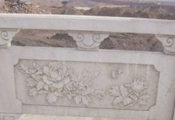 南京牡丹花浮雕石栏板景观雕塑