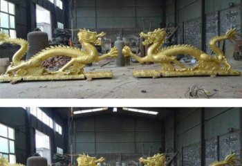 南京古典传统双龙戏珠铜雕塑