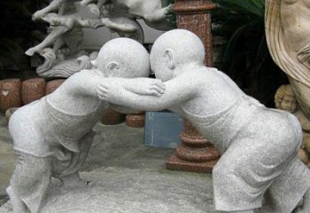 南京可爱小孩摔跤石雕