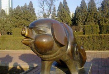 南京定制公园猪铜雕