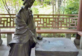 南京艺术精灵西施下棋情景雕塑