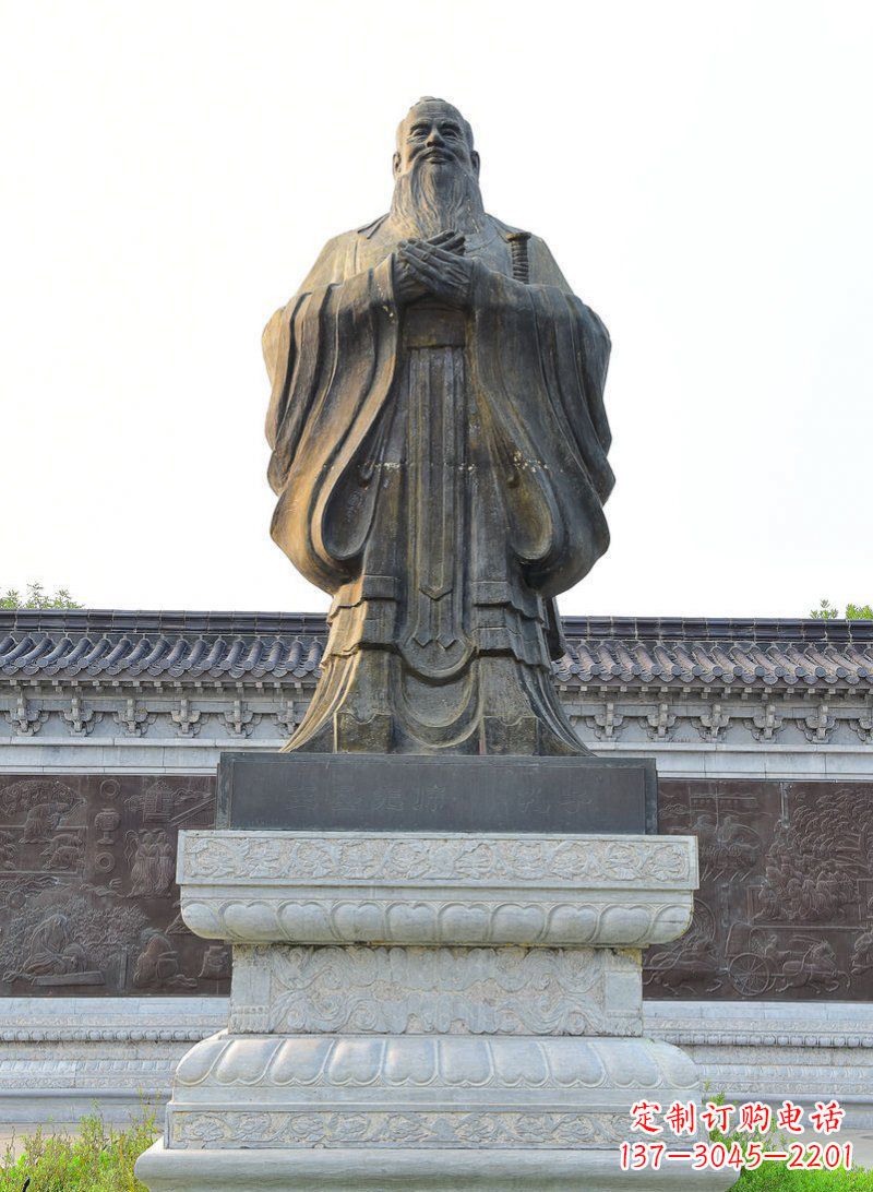 南京古代人物孔子铜雕 (2)