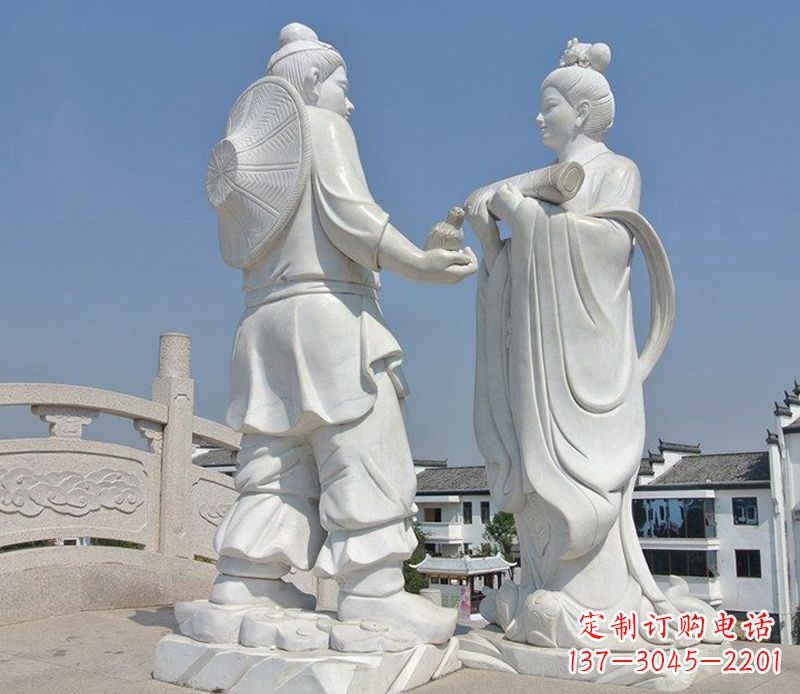 南京唯美古典,传统牛郎织女石雕