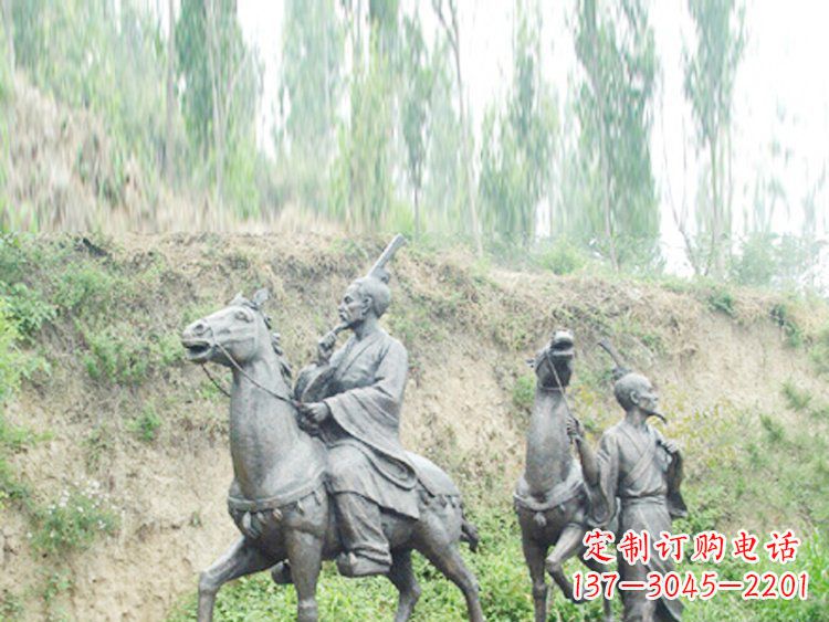 南京中领雕塑|传承古老传统:古代人物骑马铜雕