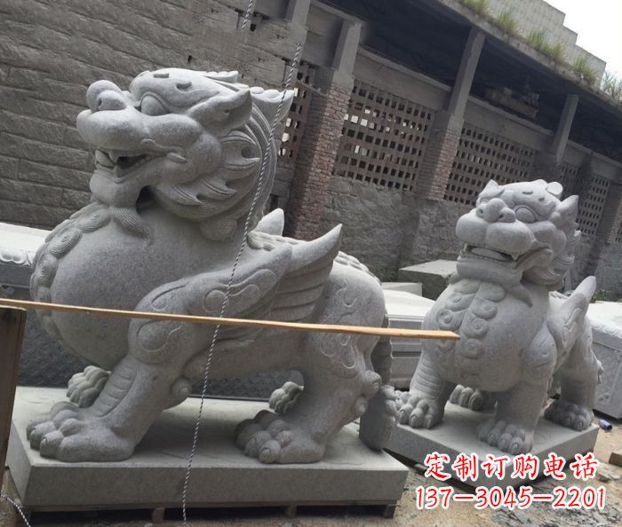 南京中领雕塑–精美的古代神兽大理石貔貅雕塑