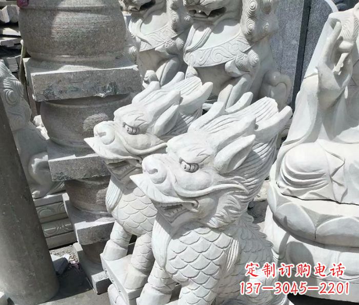 南京传统工艺,精细做工,古代神兽大理石麒麟石雕高端定制