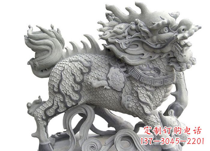 南京中领雕塑|精美古典麒麟雕塑