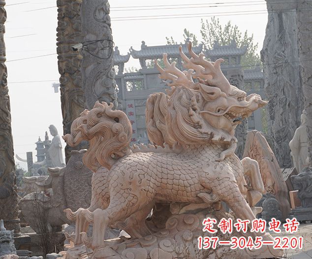 南京中领雕塑：古典麒麟石雕，美丽传承