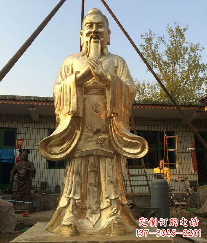 南京古代思想家人物孔子铜雕
