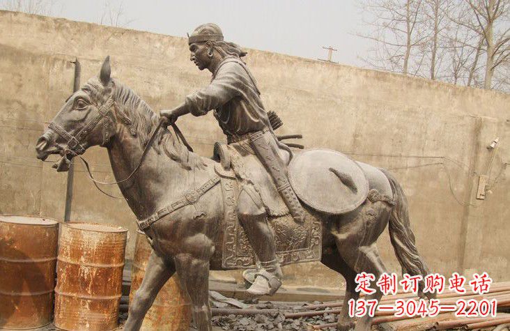 南京古代战马铜雕塑