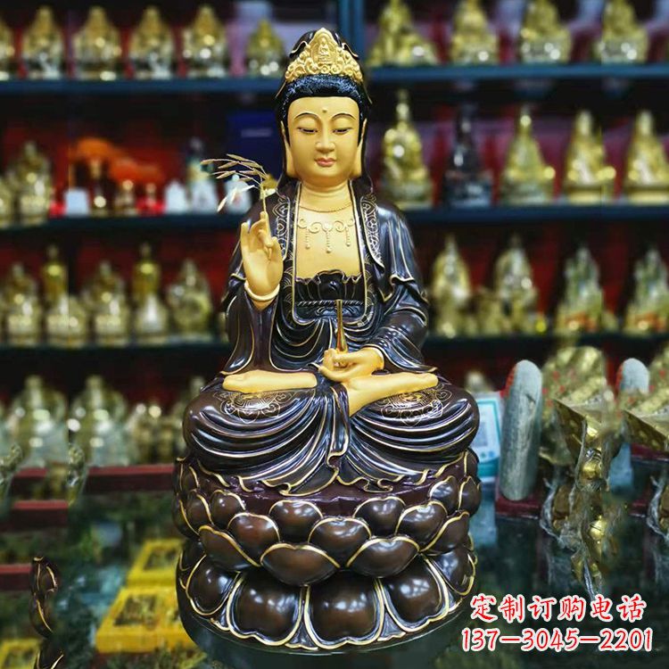 南京古铜手工雕刻观音佛像