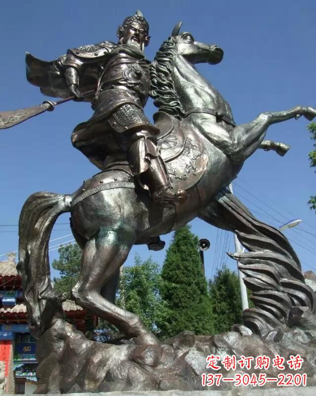 南京精美绝伦的关公骑马雕塑
