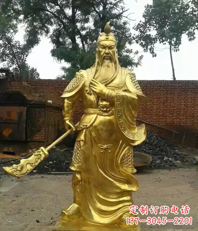 南京关公提刀武财神铜雕 (5)