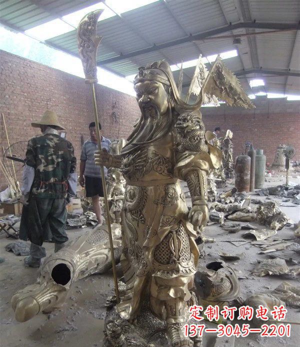 南京关公铸铜武财神铜雕
